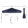 JONATHAN Y Tracy 9 ft. Classic MidCentury Scalloped Fringe Market Patio Umbrella with Auto-Tilt, Crank, Wind Vent and UV Protection - 4 of 4