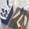 imarku 9 Piece Kitchen Knife Set with Block and Sharpener, Japanese Stainless Steel Professional Knife Set with Ergonomic Handle, Blue - 2 of 4