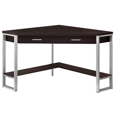Monarch Specialties Computer Desk Home Office Corner Storage Drawers 42InchL Work Laptop Metal Laminate Brown Grey Contemporary Modern
