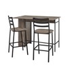 3pc Counter Height Drop Leaf Dining Set Gray Wash - Saracina Home - 3 of 4