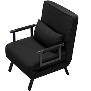 VYNXARIA 26inch Folding Arm Chair Lounge 4-in-1 Convertible Sofa Bed,Black - 1 of 4