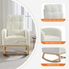 Modern Nursery Rocking Chair, Upholstered Glider Rocking Chair with Footrest & Side Pocket, Comfortable Armchair for Living Room, Bedroom - 3 of 4