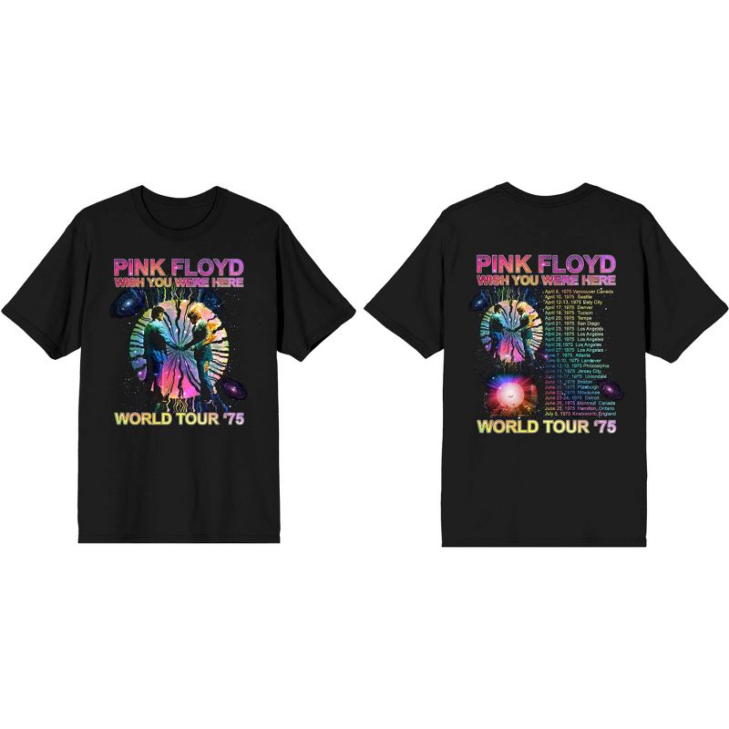 Pink Floyd Wish You Were Here World Tour '75 Men's Black T-shirt, 1 of 4