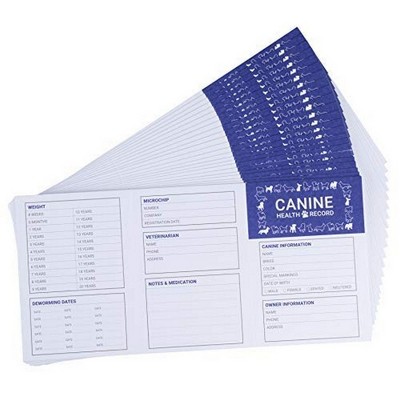Dog Vaccination Record – 24 Pack Dog Vaccines, Puppy Shot Record, Pet Health Record for Canine, White, 4.9 X 3.4 inches