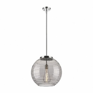 Athens Deco Swirl - 100W 1 LED Stem Hung Pendant In Industrial Style-17.13 Inches Tall and 15.75 Inches Wide - 1 of 1