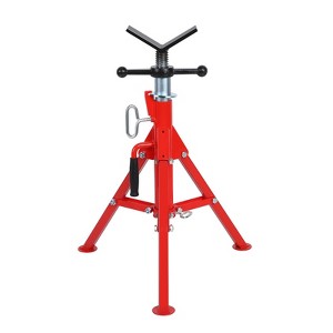 V-Head Pipe Stand - 2500 Lbs Capacity | Fits 1/2" to 12" Pipes, 20"-37" Adjustable Height, Heavy-Duty Folding Design - 1 of 4