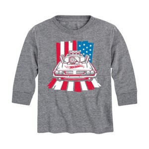 Boys' - Hot Wheels - USA Stripes Long Sleeve Graphic T-Shirt - 1 of 4
