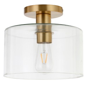 Hudson and Canal 10" Wide Semi Flush Mount with Glass Shade - 1 of 4
