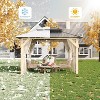 10 x 12 Ft Wood Gazebo with Nettings and Curtains for Backyard, Patio - 4 of 4