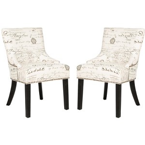 Lotus Kd 19" H Dining Chair With Nail Head Trim (Set of 2) - MCR4700 - Safavieh Couture - 1 of 4
