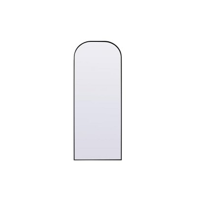 Elegant Lighting Metal Frame Arch Full Length Mirror 28x74 Inch in Black