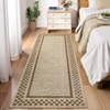 Modern Geometric Bordered Living Room Bedroom Rugs, Ultra Thin Soft Non Slip Large Carpet for Dining Room Office Classroom - 2 of 4