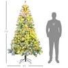 7.5' Artificial Snow Christmas Trees with Frosted Branches, Warm White or Colorful LED Lights - 3 of 4