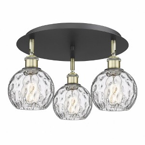 Athens Water Glass - 3 Light Flush Mount In Industrial Style-8.63 Inches Tall and 17.63 Inches Wide - 1 of 1