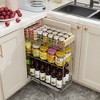 LOVMOR Pull Out Spice Rack with Wooden Handle for Narrow Cabinet (8?" W X 21" D),3 Tier Slide Out Cabinet Organizer - 2 of 4