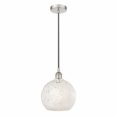 White Mouchette - 1 Light Cord Hung Mini Pendant In Modern Style-11.75 Inches Tall and 10 Inches Wide