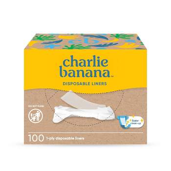 Charlie Banana Disposable Cotton Liners Diaper Inserts - 100ct