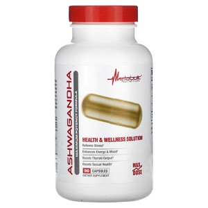 Metabolic Nutrition Ashwagandha 2200mg Made with Organic Ashwagandha Powder and Black Pepper Extract, 90 Vegan Capusles - 1 of 2