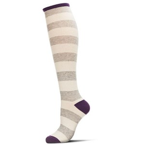 Memoi Women's Soft Shaded Stripes Cashmere Blend Knee High Socks - 1 of 2