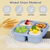 LunaLulinlk Bento Box, Reusable 4 Compartment and Fork Snack Box, Food Storage Lunch Box with Lid, 6 Pack (Wheat) - 3 of 4