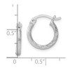 Black Bow Jewelry 2mm, Satin, Diamond Cut Sterling Silver Hoops - 13mm (1/2 Inch) - 4 of 4