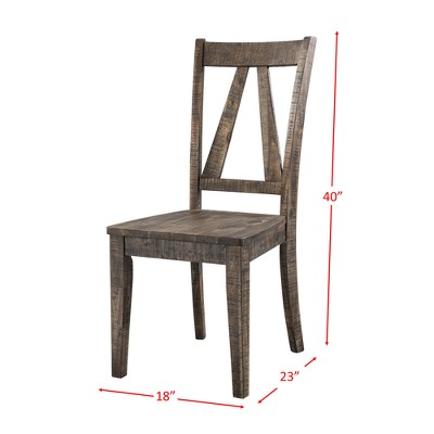Rustic Brown Wooden Side Chair with Open Back Design