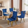 Set of 2 Mid-Century Modern Dining Chairs, Velvet Upholstered Dining Room Chairs, Contemporary Armless Kitchen Chairs with Wood Legs-Panipeachy - 3 of 4