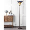 70" Peacock Tiffany Torchiere Floor Lamp: Art Nouveau, LED, Bronze - JONATHAN Y - 2 of 4