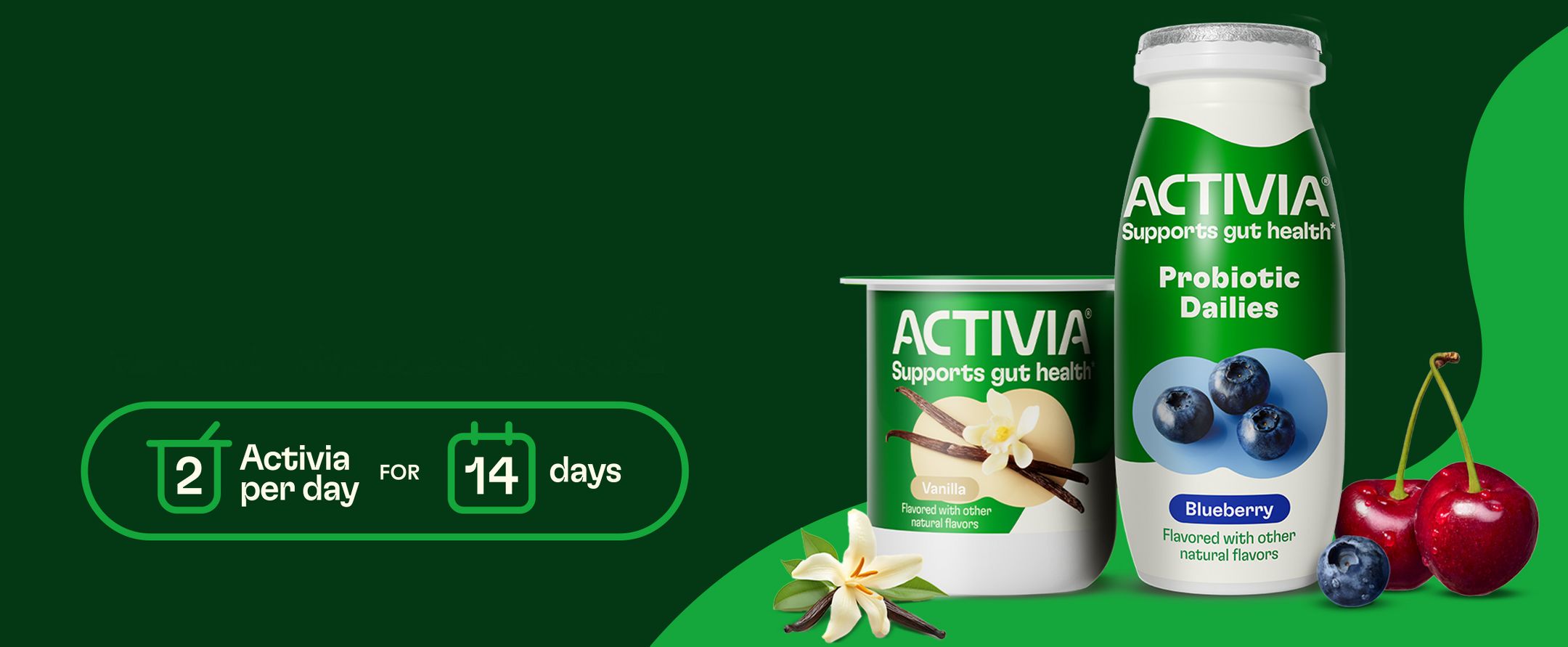 2 Activia per day for 14 days