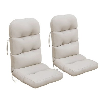 2 PCS White Indoor or Outdoor Waterproof Adirondack Chair Seat and Back Cushion