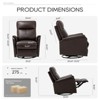 Leather Swivel Recliner Chair with Footrest, Rocking Glider, High Back, Wide Seat, Metal Base for Living Room, Nursery, Bedroom, or Office - 3 of 4