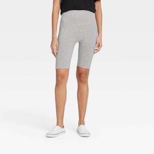 Women's High-Waist Cotton Blend Seamless 7" Inseam Bike Shorts - A New Day™ - 1 of 2