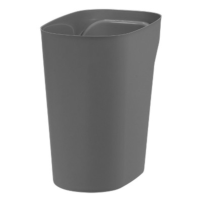 Gray 6 Gallon Plastic Wastebasket with Handles, Set of 3