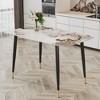 CENGHU Modern Minimalist Rectangular Dining Table for 6, Kitchen Table with Black Sintered Stone Tabletop and Golden Stripe Pattern for Kitchen - 2 of 4