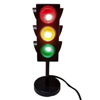 Kicko 11'' Mini Traffic Light Lamp with Base - 4 Color Changing, Blinking Modes