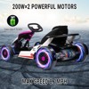 24V Kids Go Kart, Powerful Drift Kart with Dual 150W Motors, High Speed Electric Outdoor Ride On Toy, Battery Powered Ride On Racing Car with Music - 3 of 4