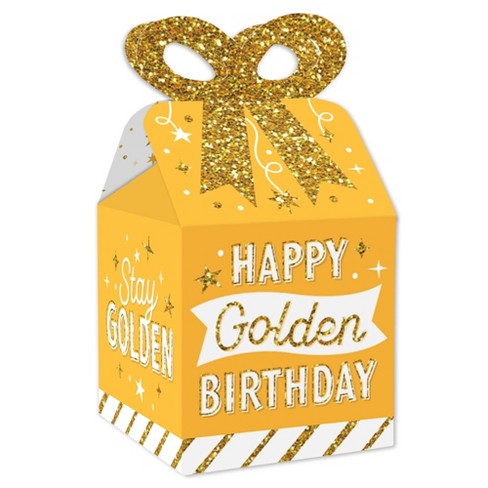 Big Dot Of Happiness Golden Birthday - Square Favor Gift Boxes - Happy  Birthday Party Bow Boxes - Set Of 12 : Target