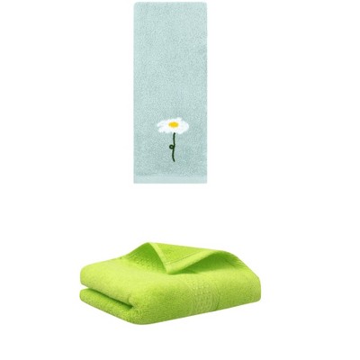 REGALWOVEN Cotton Soft Absorbent Decorative Hand Towel Set for Bathroom 13" x 30" 2 Pcs