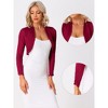 INSPIRE CHIC Women's Glitter Evening Open Front Long Sleeves Elegant Sheer Bolero Shrug - 2 of 4
