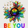 Adult Design By Humans Be You Sunflower Power Fist Pride Rainbow By Legato Tendo T-Shirt - 2 of 2