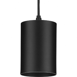 Progress Lighting, Cylinder Collection, 1-Light Outdoor LED Hanging Pendant, Black Finish, Aluminum Material - 1 of 2
