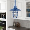 Hudson and Canal 8.25" Wide Lantern Pendant with Glass/Metal Shade - 2 of 4