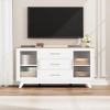 Retro Buffet Cabinet with Fluted Glass Doors, 60" Kitchen Storage Sideboard, Multifunctional Coffee Bar Cabinet with Adjustable Shelves - 4 of 4