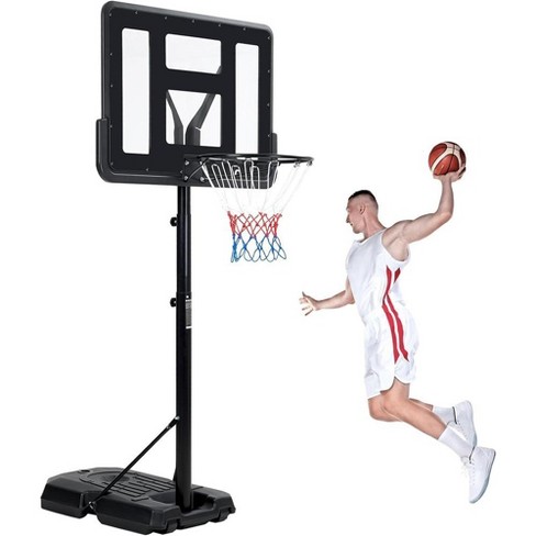 Adult Basketball Hoop Outdoor Removable Basketball Hoop Portable Basketball Hoop 6.6 10 Ft Adjustable With 44 Inch Backboard Black Target