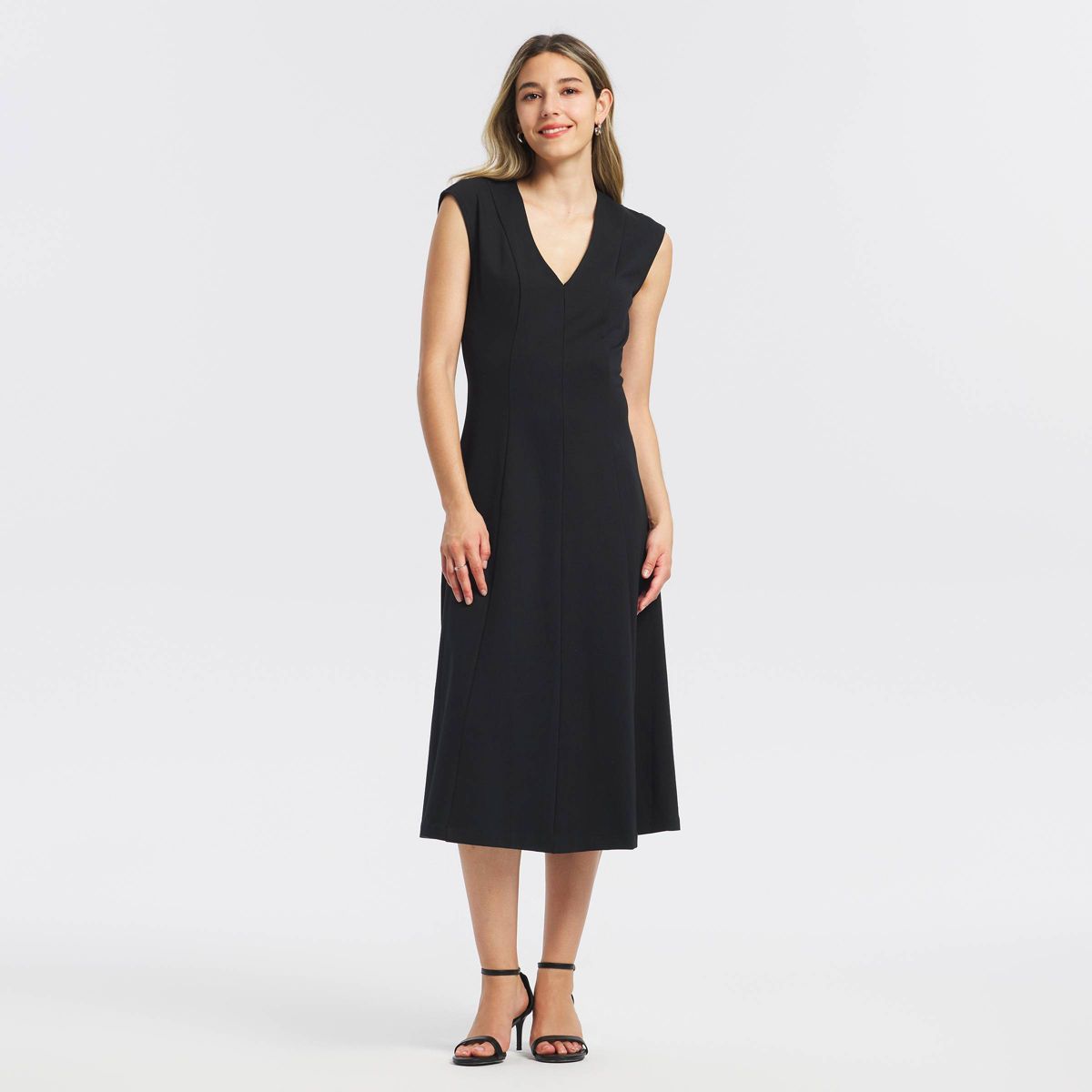 Women's Ponte V-Neck Midi Dress - A New Day™ - thumbnail 2