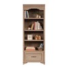 Vynxaria Modern Bookcase With Drawer/TV Stand  2 Drawers, Open Compartments, Fits 43" TVs, 40"L×20"W×19.33"H, Brown Finish - 2 of 4