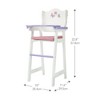 Olivia's Little World Wooden Baby Doll High Chair with Cushion, White/Purple - 3 of 4