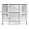 NicBex 35" x 28" Modern Wall Mounted Bathroom Storage Cabinet with Mirror & Towel Bar, Medicine Cabinet for Bathroom Organization, Gray - 3 of 4