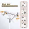 WOWOW Wall Mount Folding Pot Filler Faucet with Double Handle - 3 of 4
