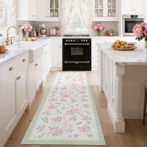Modern Washable Area Rug for Living Room, Bow-knot Printed Floor Rug with Non Slip Backing, Low Pile Stain Resistant Carpet for Dorm - 1 of 4